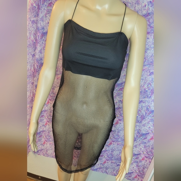 Tiktok Fishnet Bodycon Dress - Picture 1 of 7
